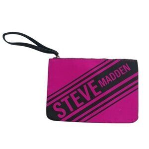 Steve Madden Wristlet Pink Logo Zipper Wrist Bag
